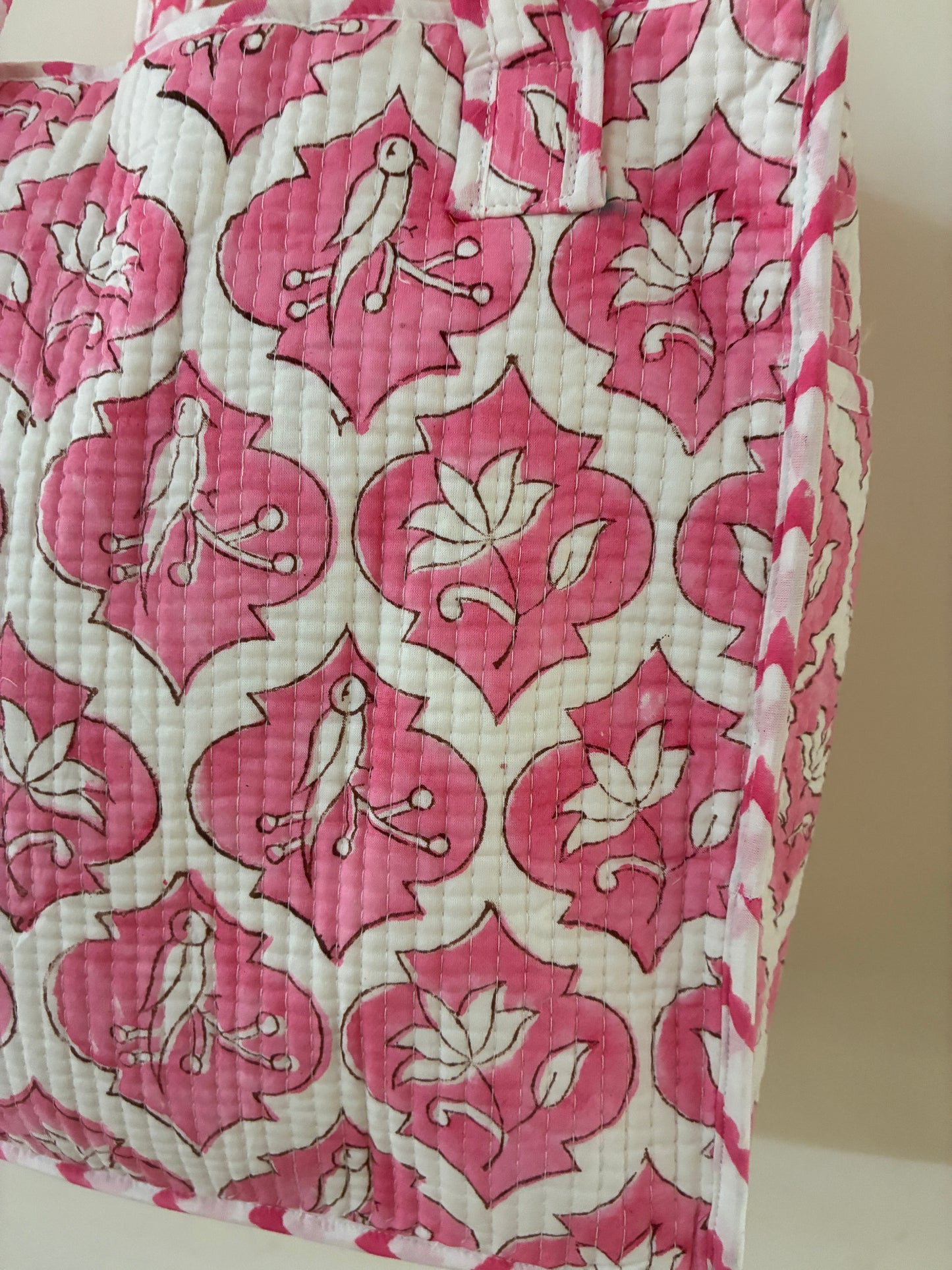 Quilted Waterproof Mini Tote / Lunch Bag with Zip Closure