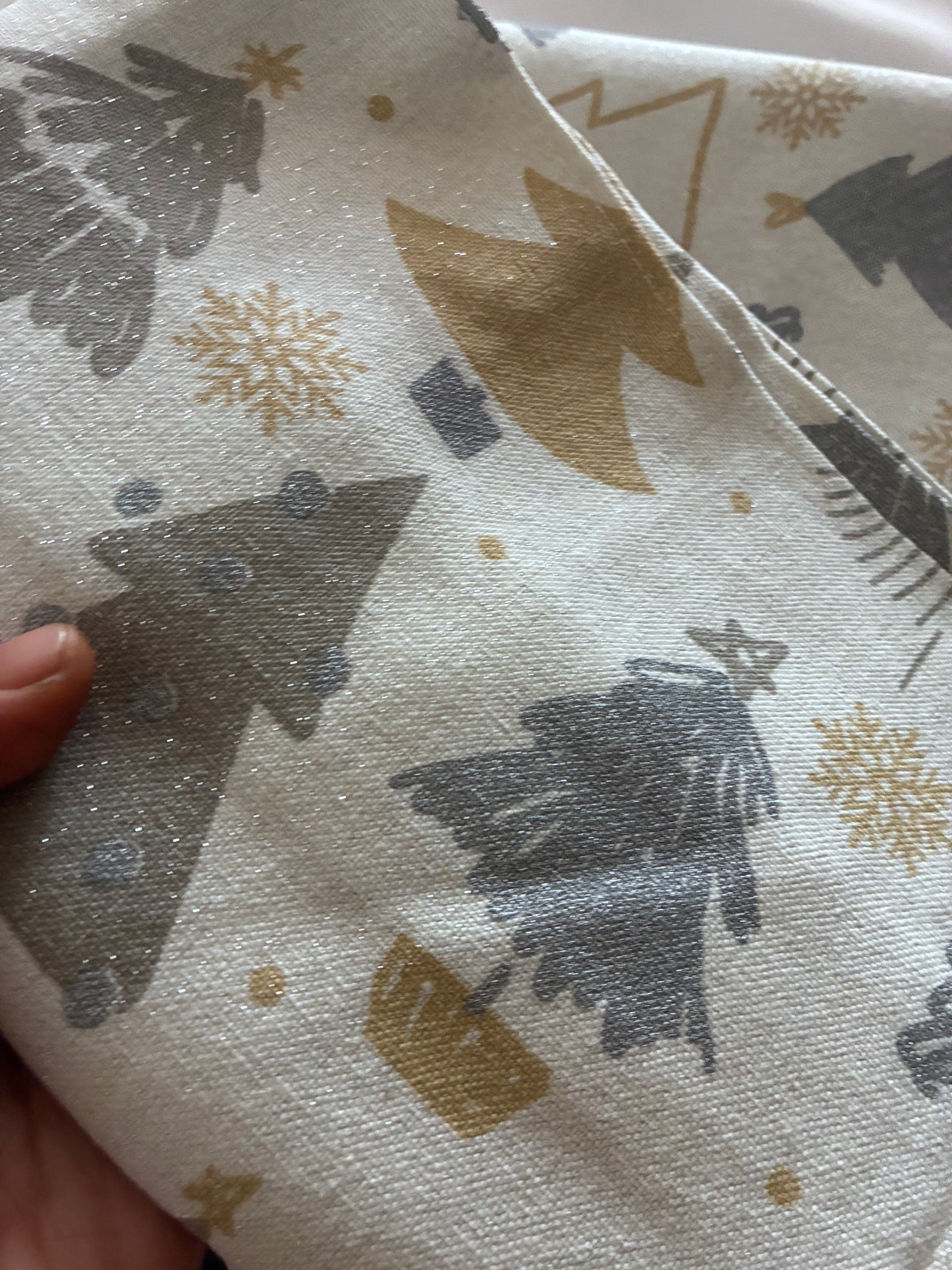 Christmas Tree Glitter King Size Cotton Bedspread 100x110 in