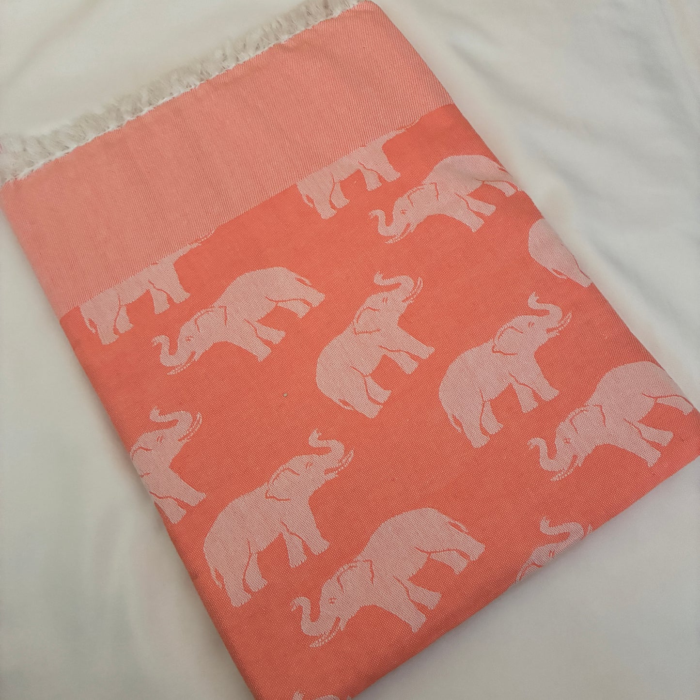 Orange Elephant Single Size Blanket / Throw