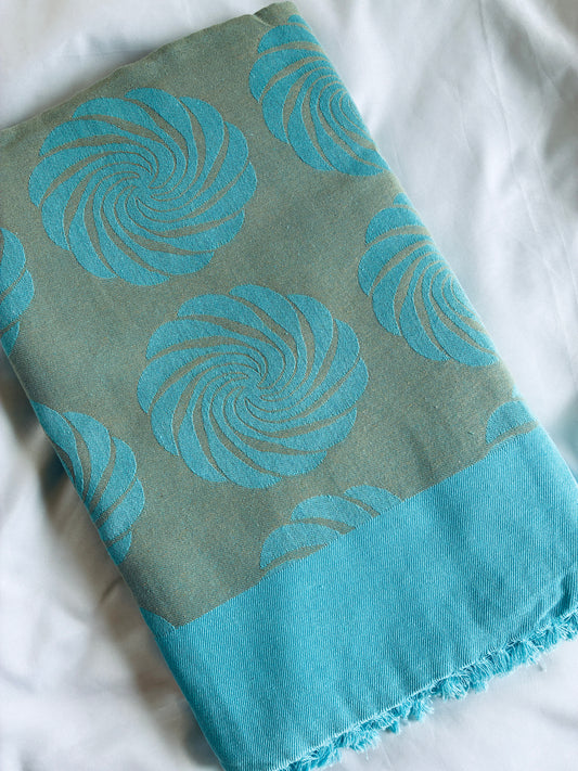 Blue Double Size Cotton Blanket