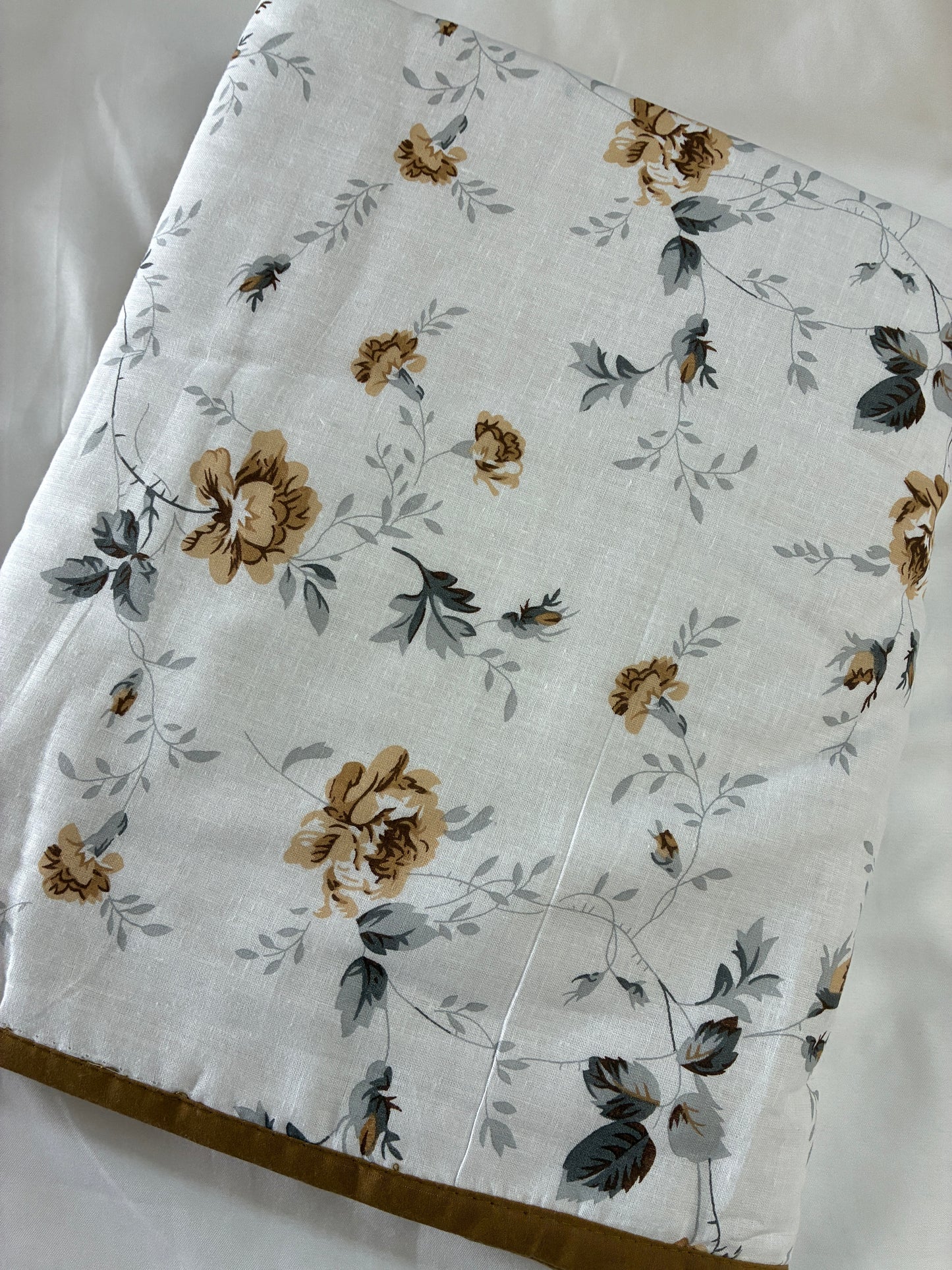 Brown Floral Single Size Cotton Dohar