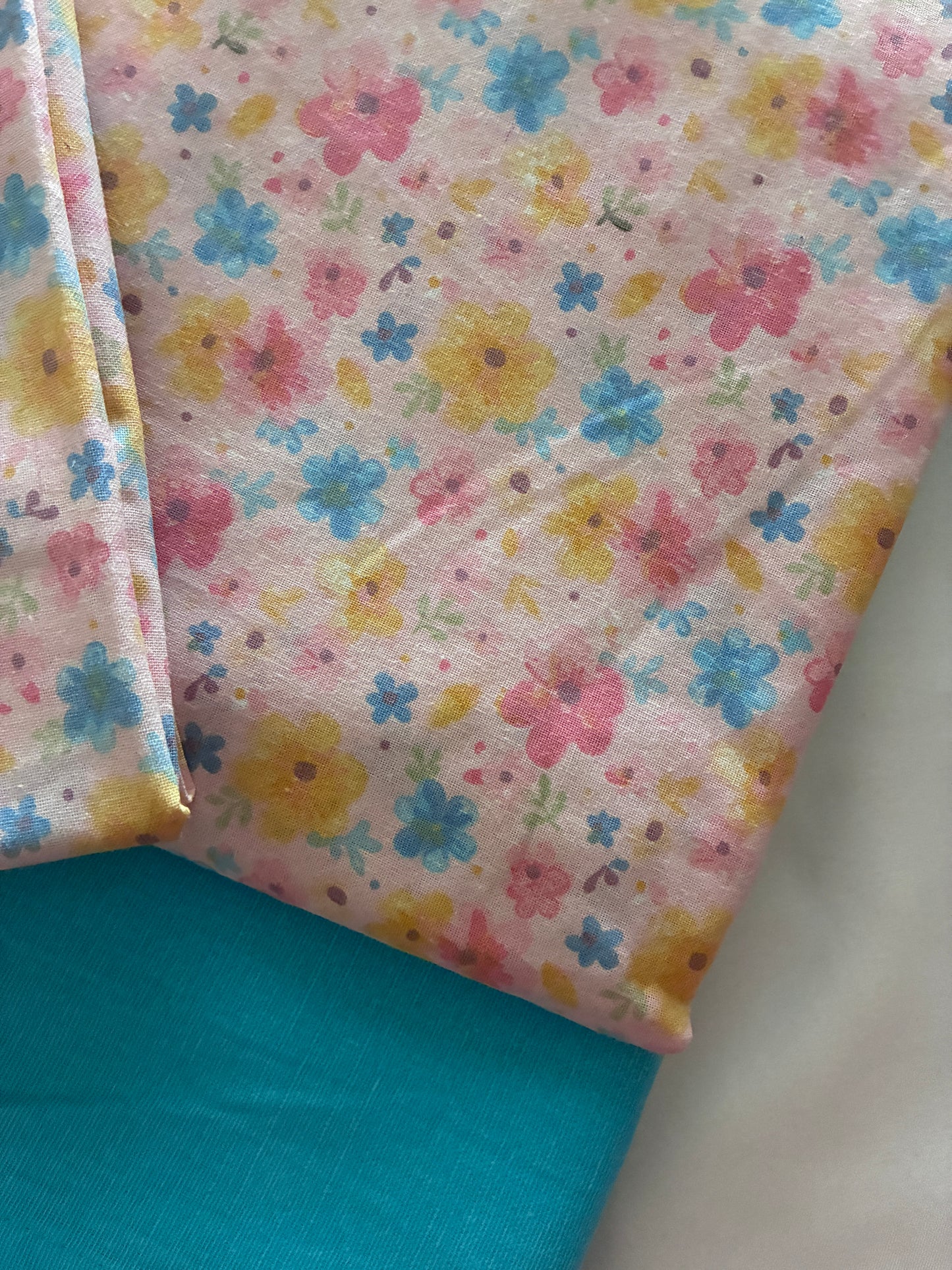 Colourful Floral King Size Cotton Bedspread 100x110 in