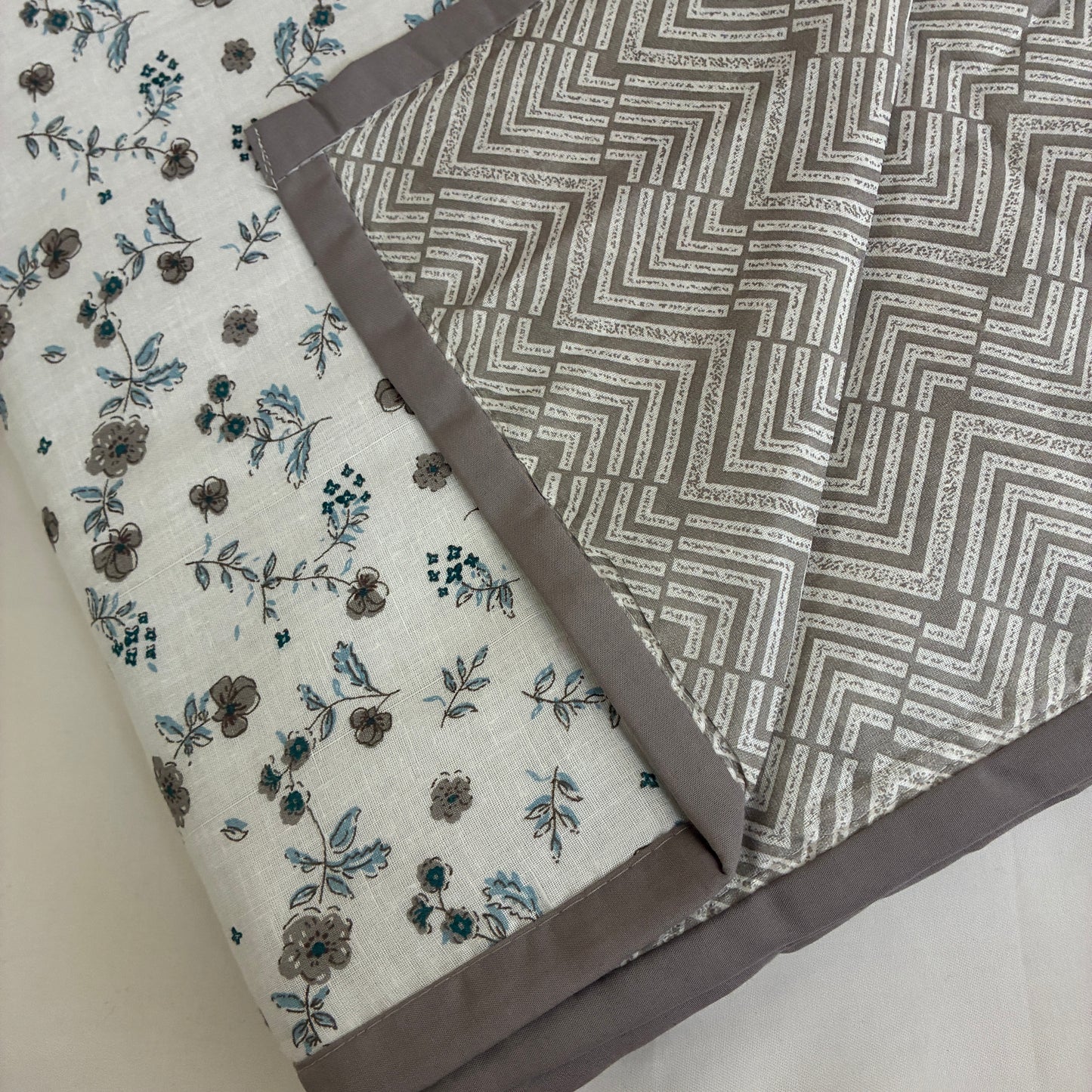 Blue Meadow Reversible Cotton Double Size Dohar