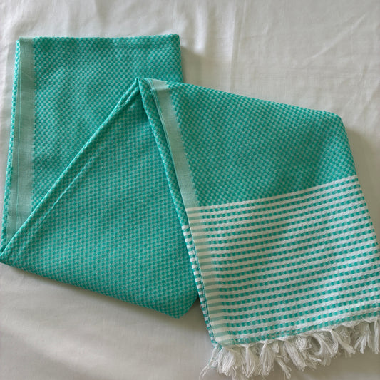 Greenish Blue Extra Long Cotton Bath Towel