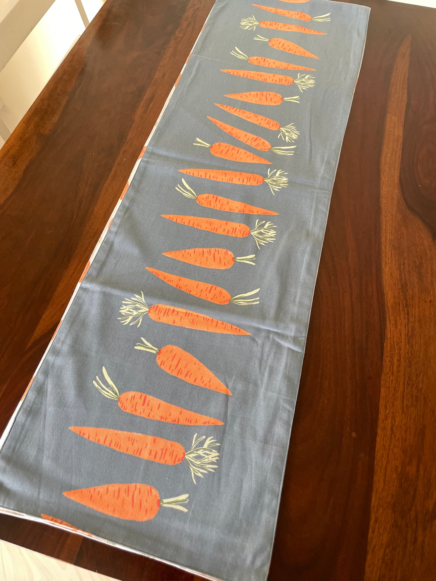 Carrot Reversible Table Runner 7 ft long