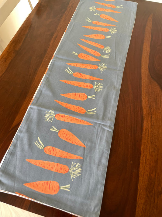 Carrot Reversible Table Runner 7 ft long