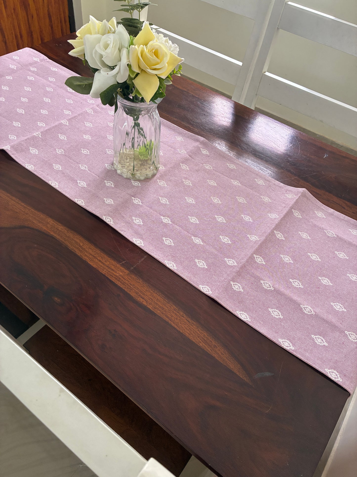 Purple Motifs Table Runner 7 ft long