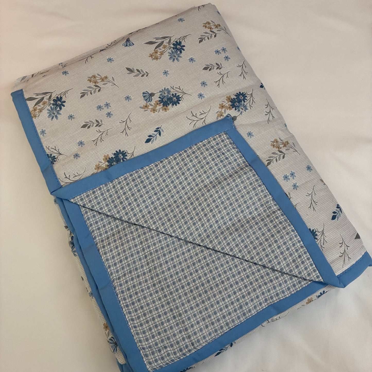 Blue Floral Single Size Cotton Dohar