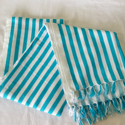 Blue Stripes Extra Long Cotton Bath Towel
