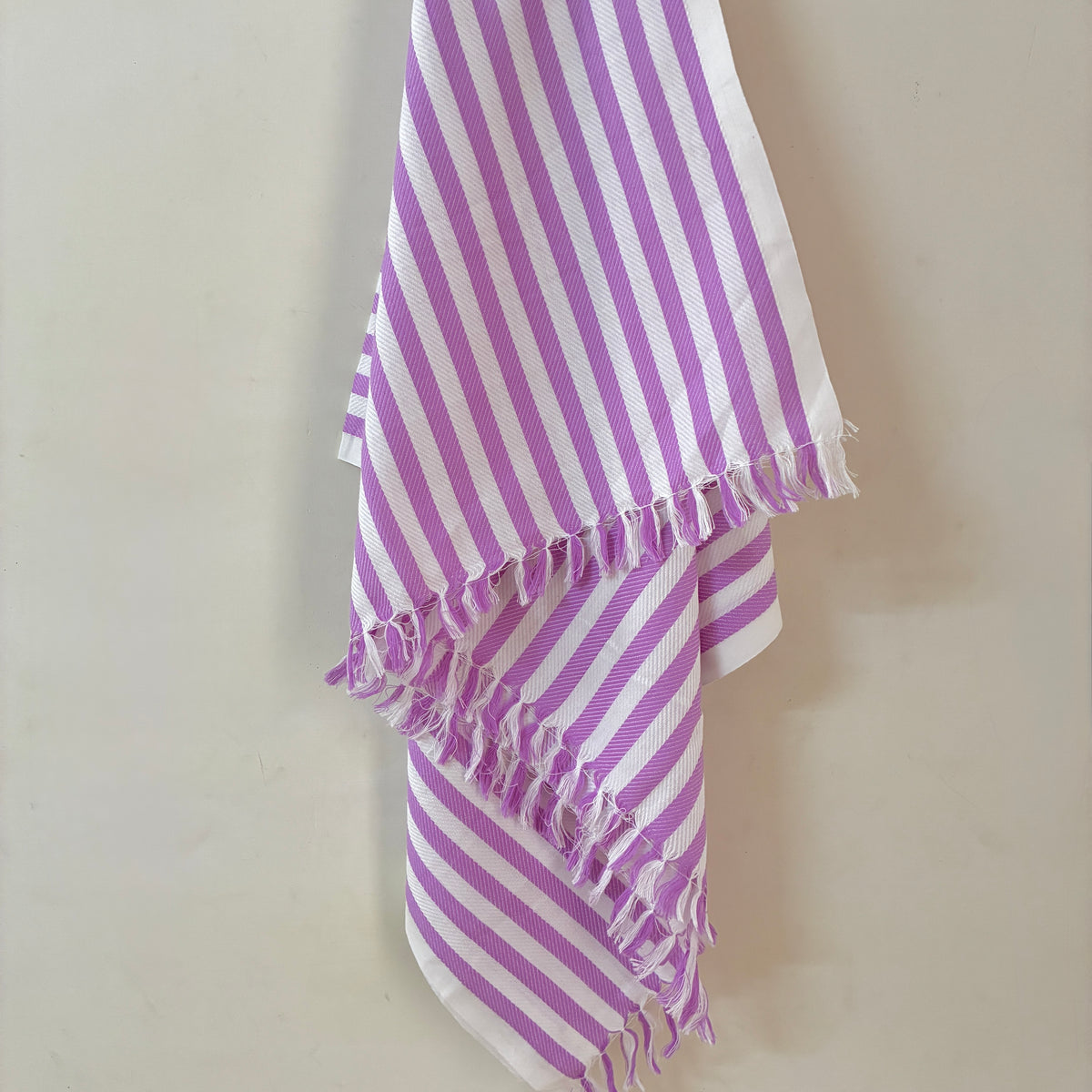 Lavender stripes Cotton Bath Towels