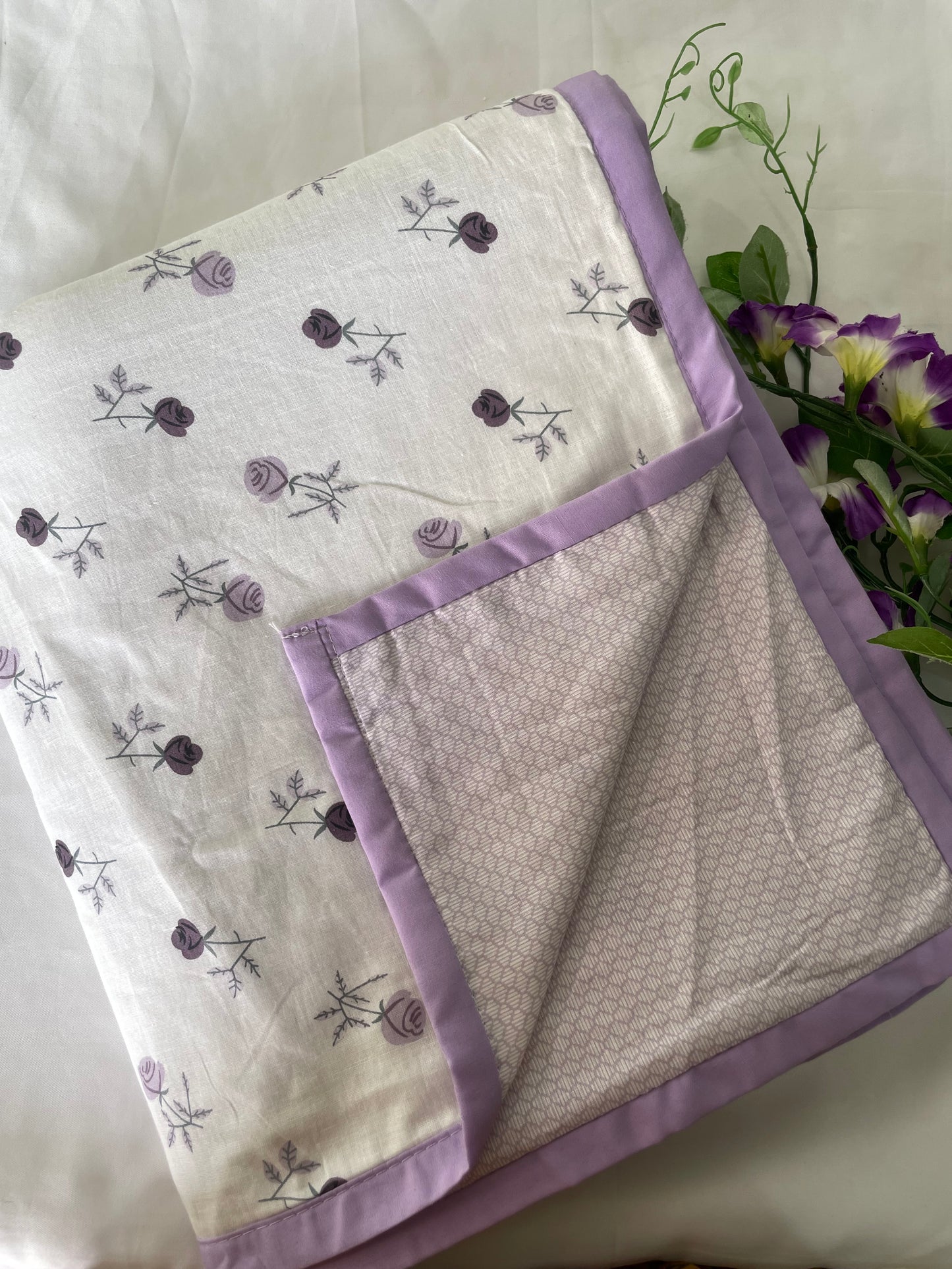 Purple Floral Single Size Dohar