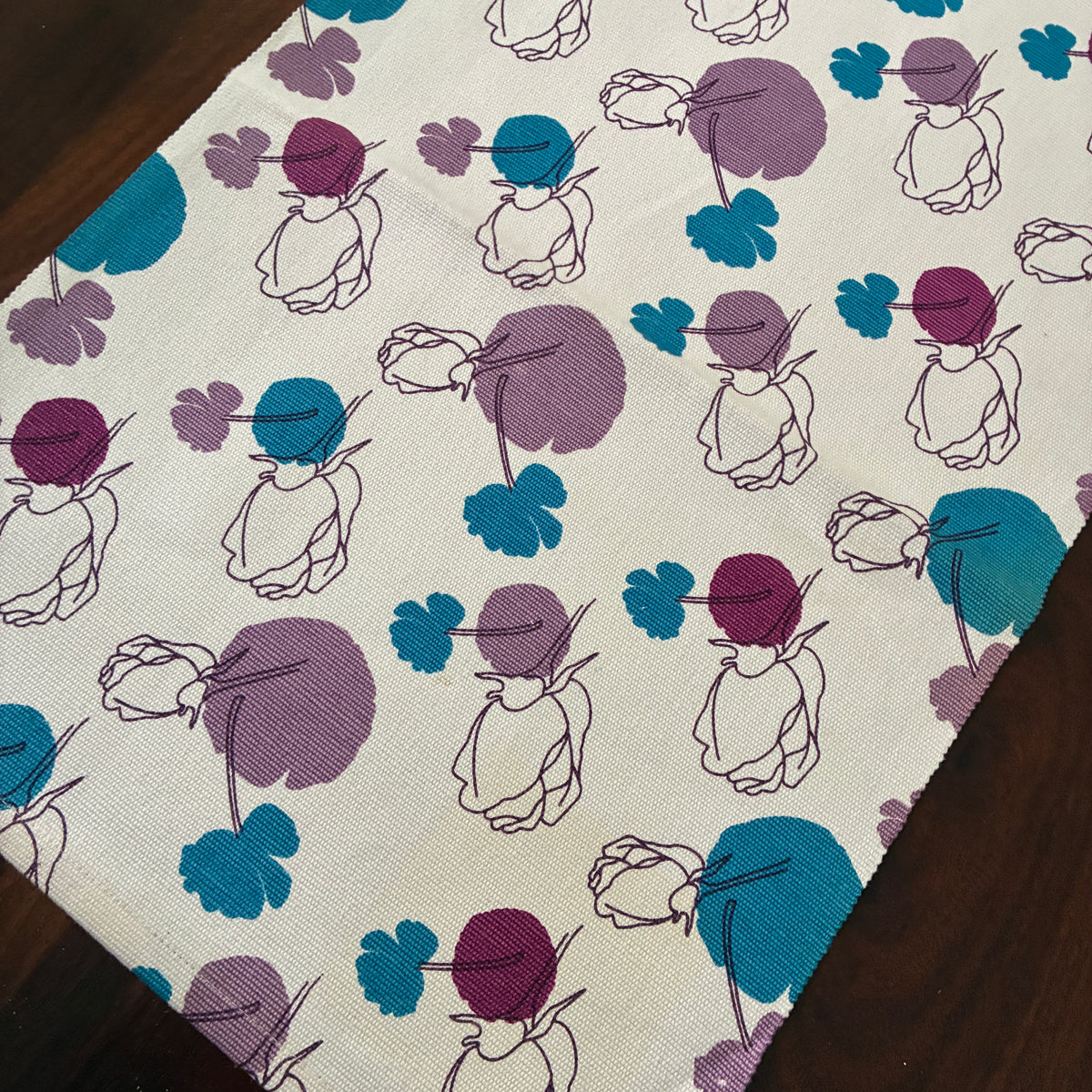 Black Rose Table Runner 3 ft long
