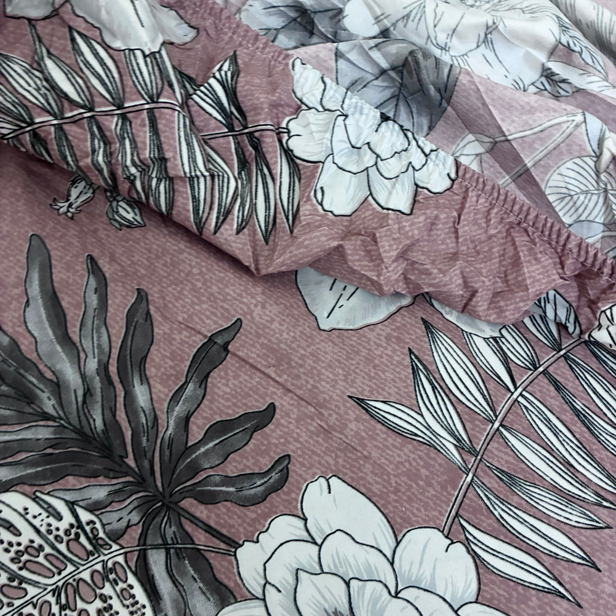 Pink Floral Fitted King Size Bedspreads  78x72x8 inches