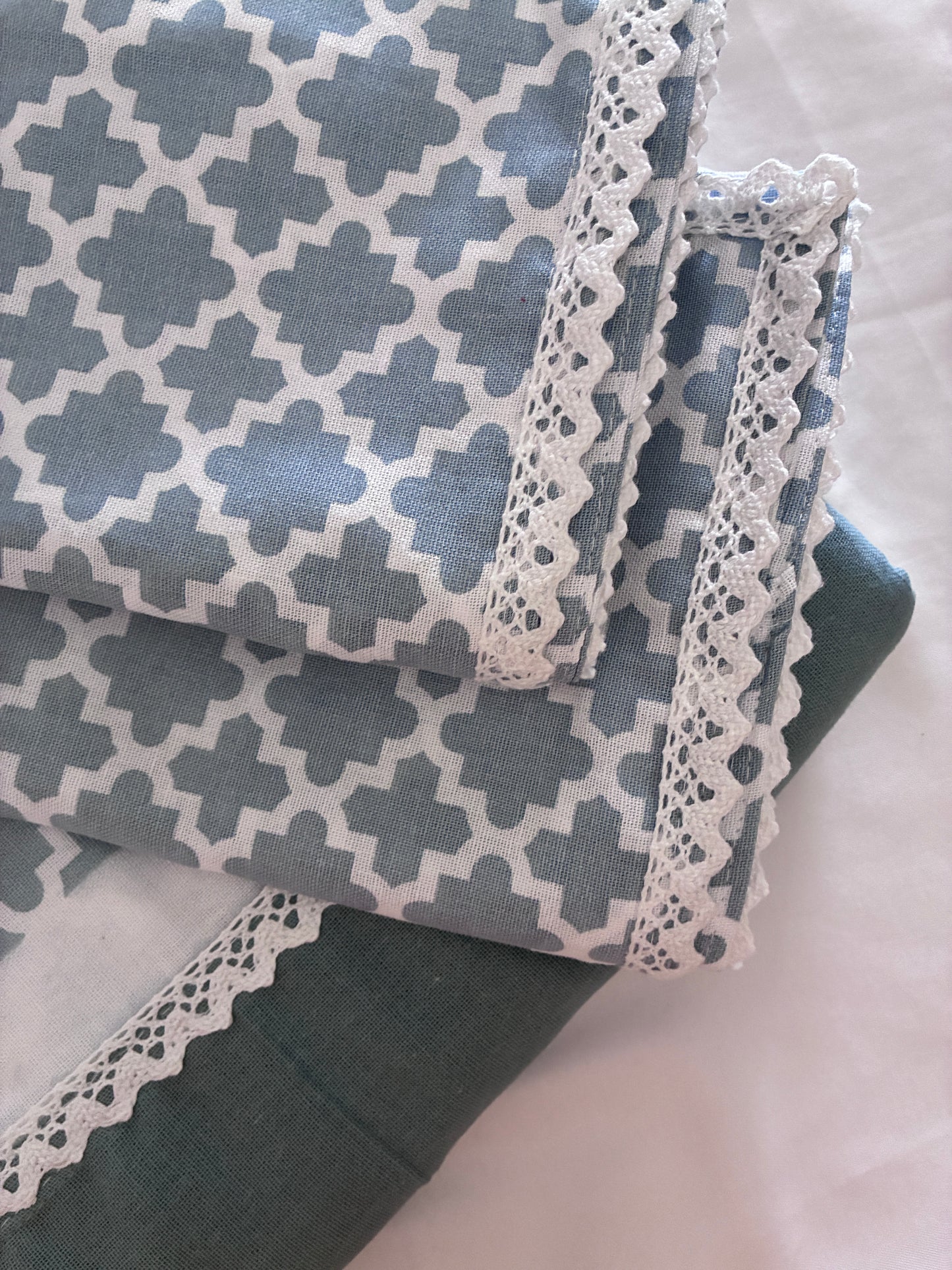 Lace King Size Cotton Bedspread 100x110 in