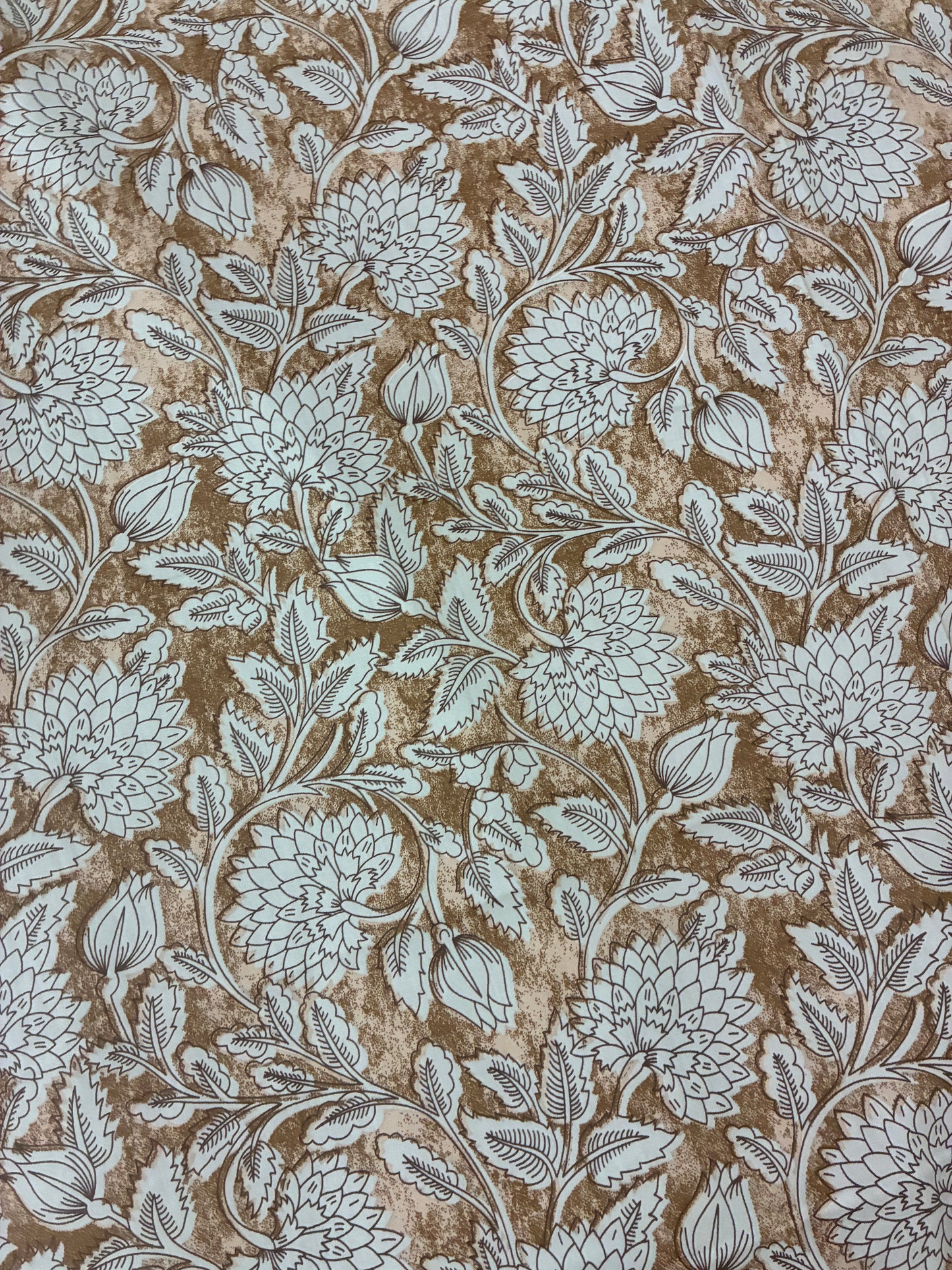 Brown Floral Super King Size Bedspread 120x 120 inches