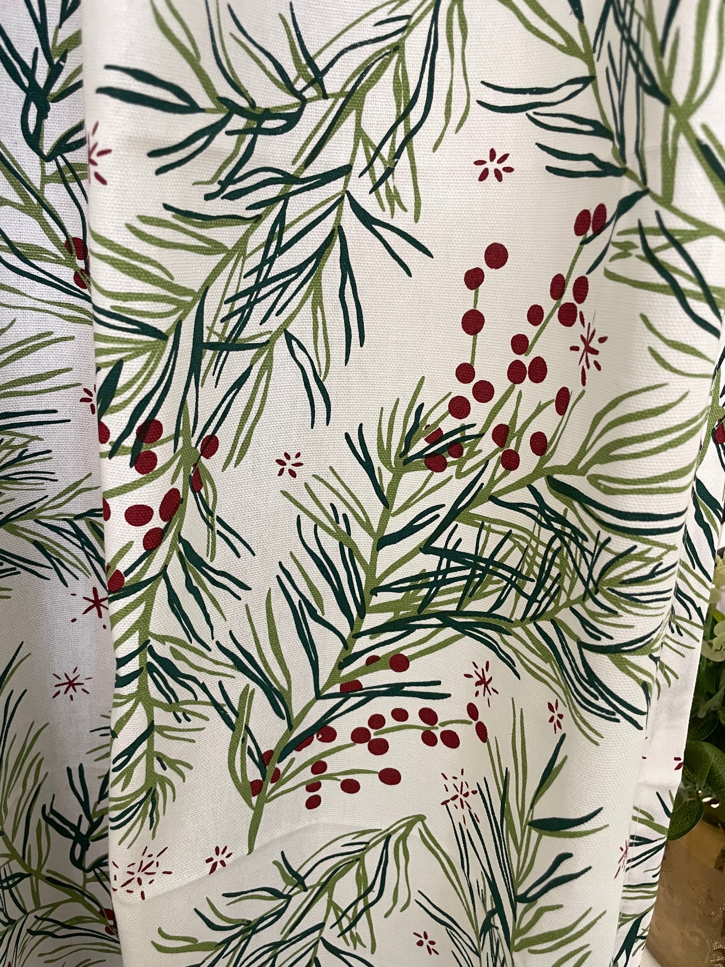 Leaf & Berry Print Cotton Curtains