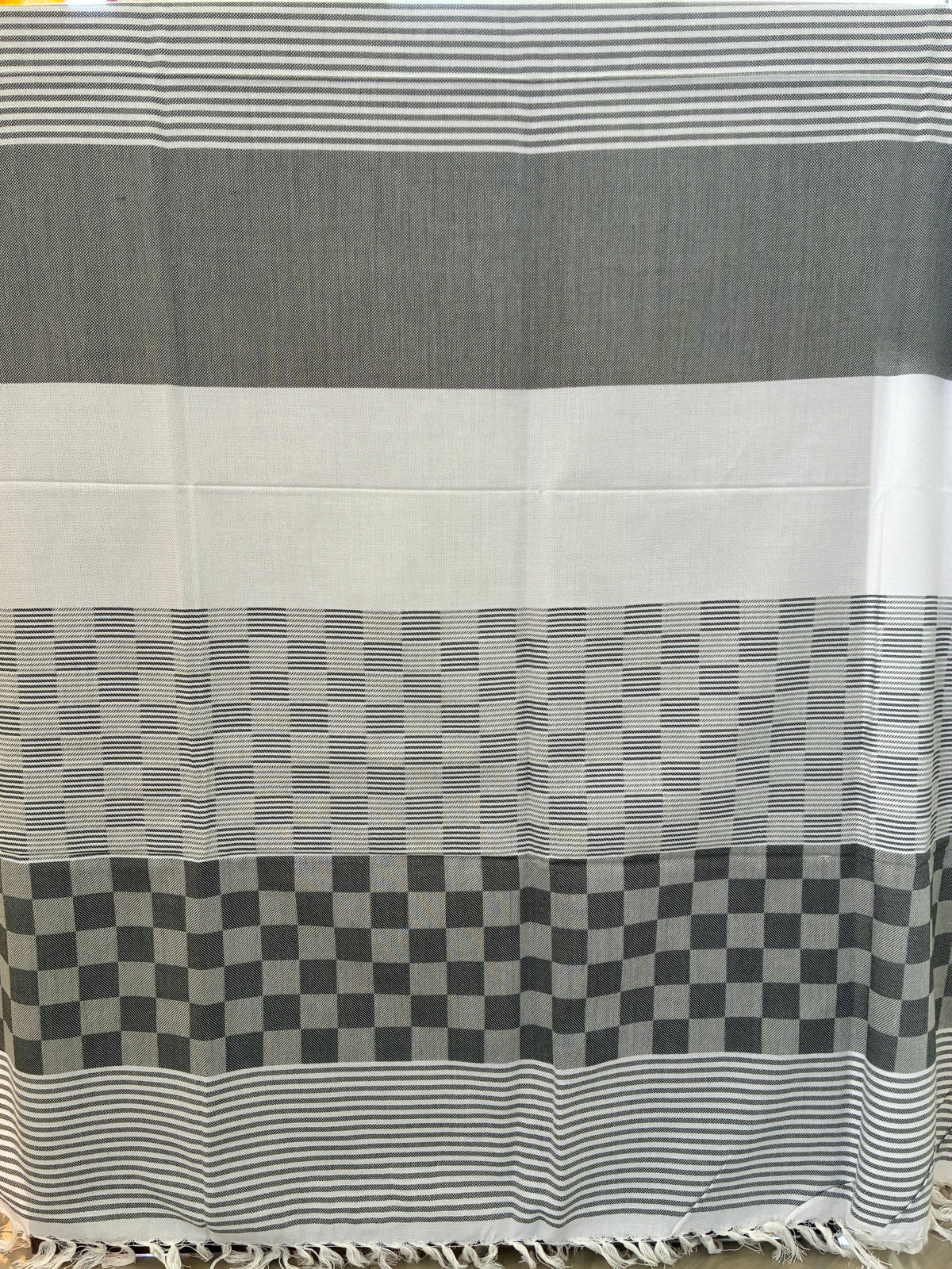Dark Grey Checks Bamboo Bath Towels