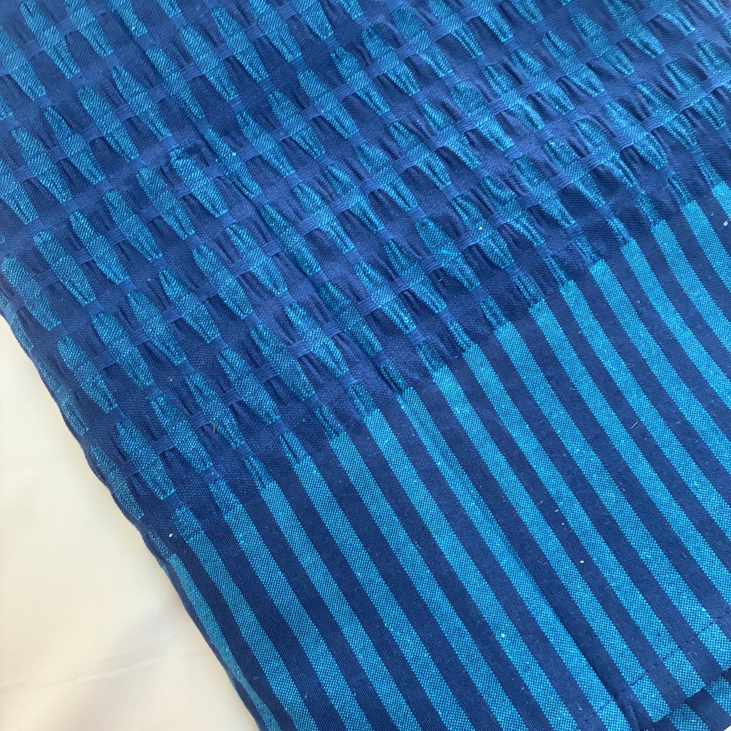 Blue Textured Blanket/ Throw
