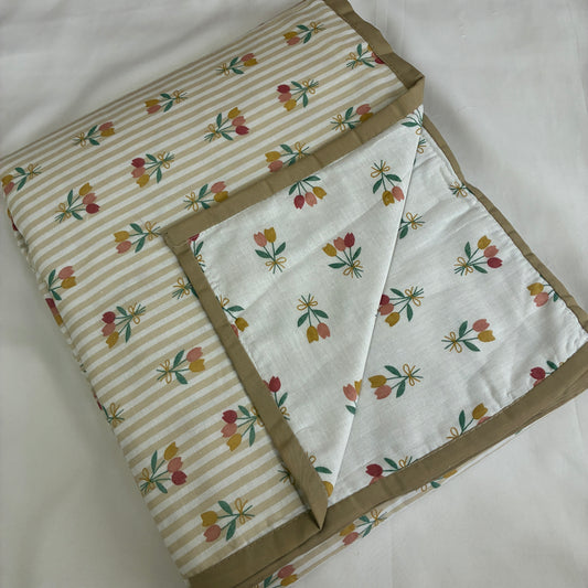 Tulip Stripe Reversible Cotton Double Size Dohar