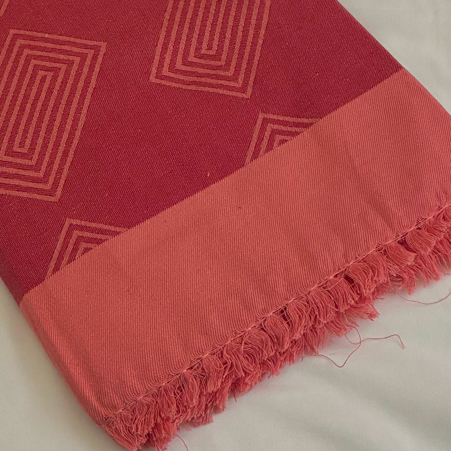 Red Rectangle Single Size Blanket / Throw