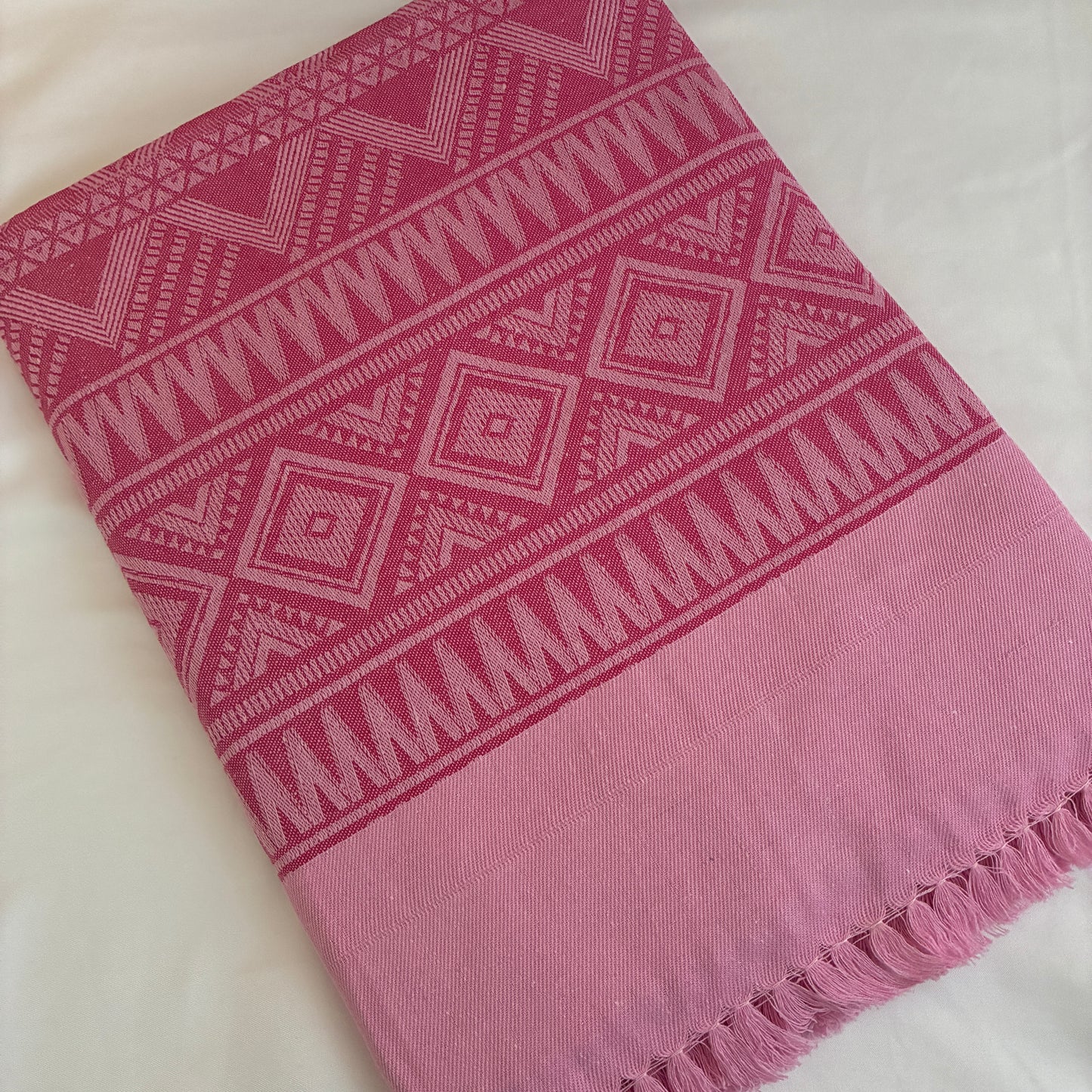 Pink Gemotric Single Size Blanket / Throw