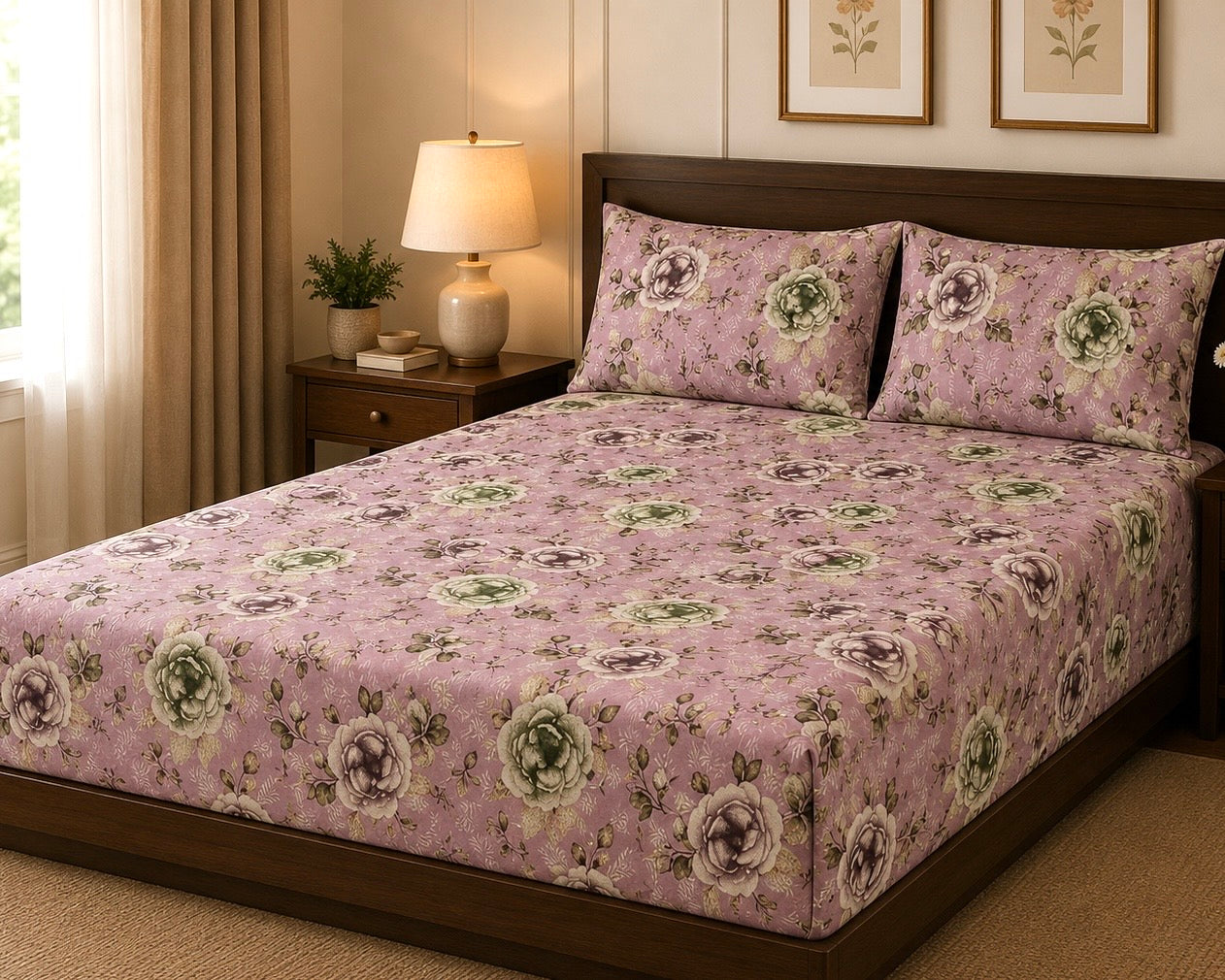 Super King Size Bedspread 120x 120 inches (2 PILLOW COVERS)