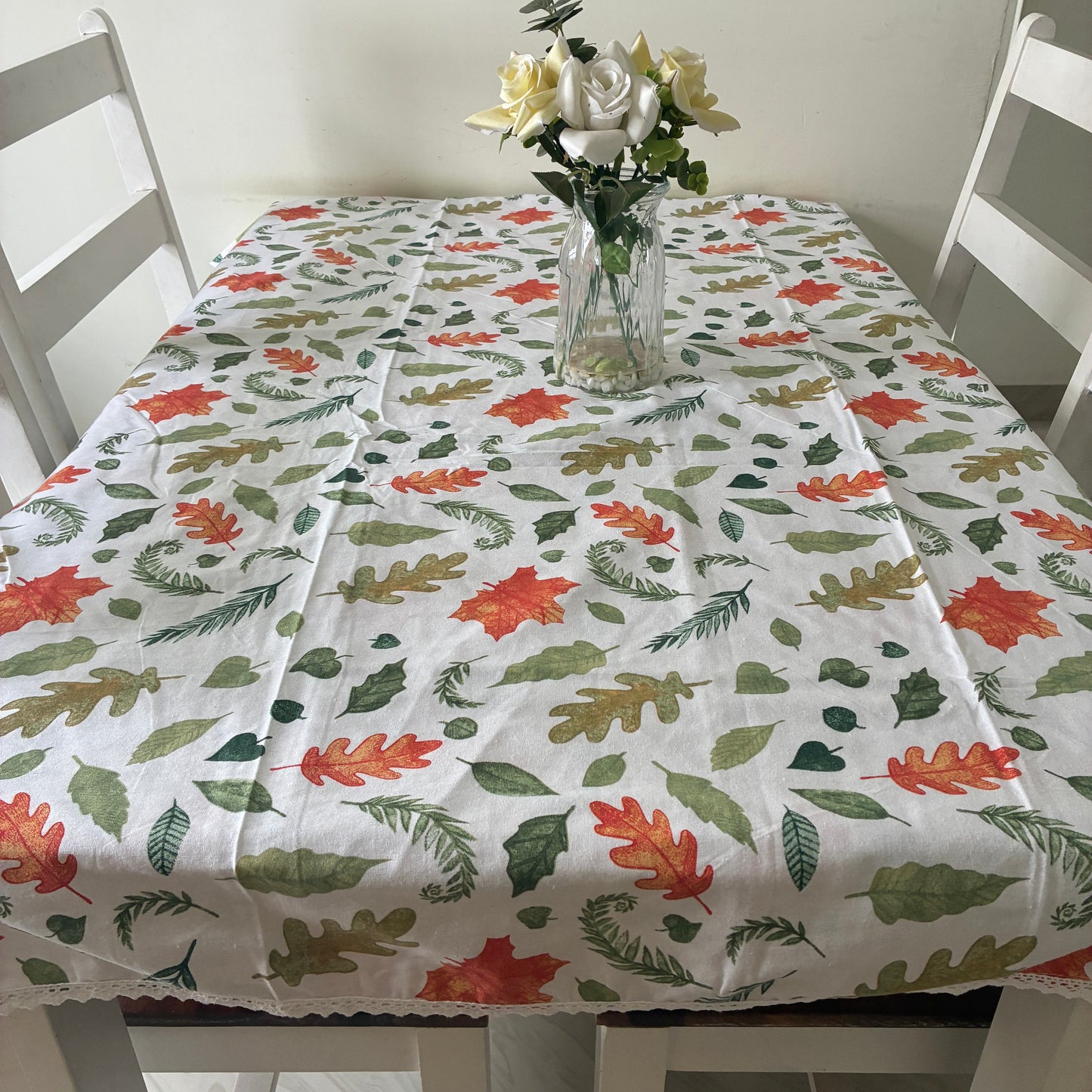 Leaves 6 Seater Table covers with Lace attached