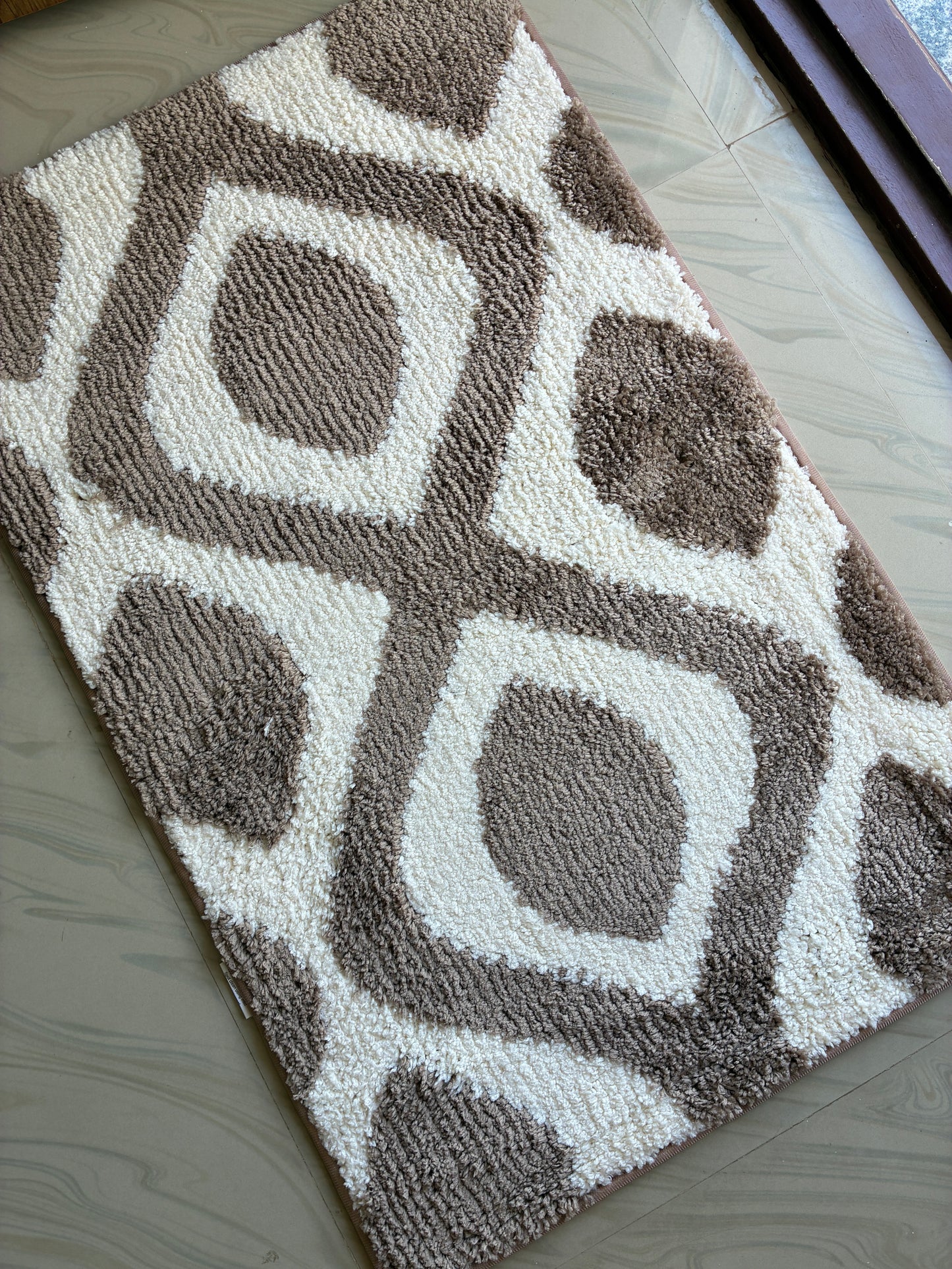 Anti Slip Brown Diamond Floor mats (set of 2) (40x60cm) (50x82cm)
