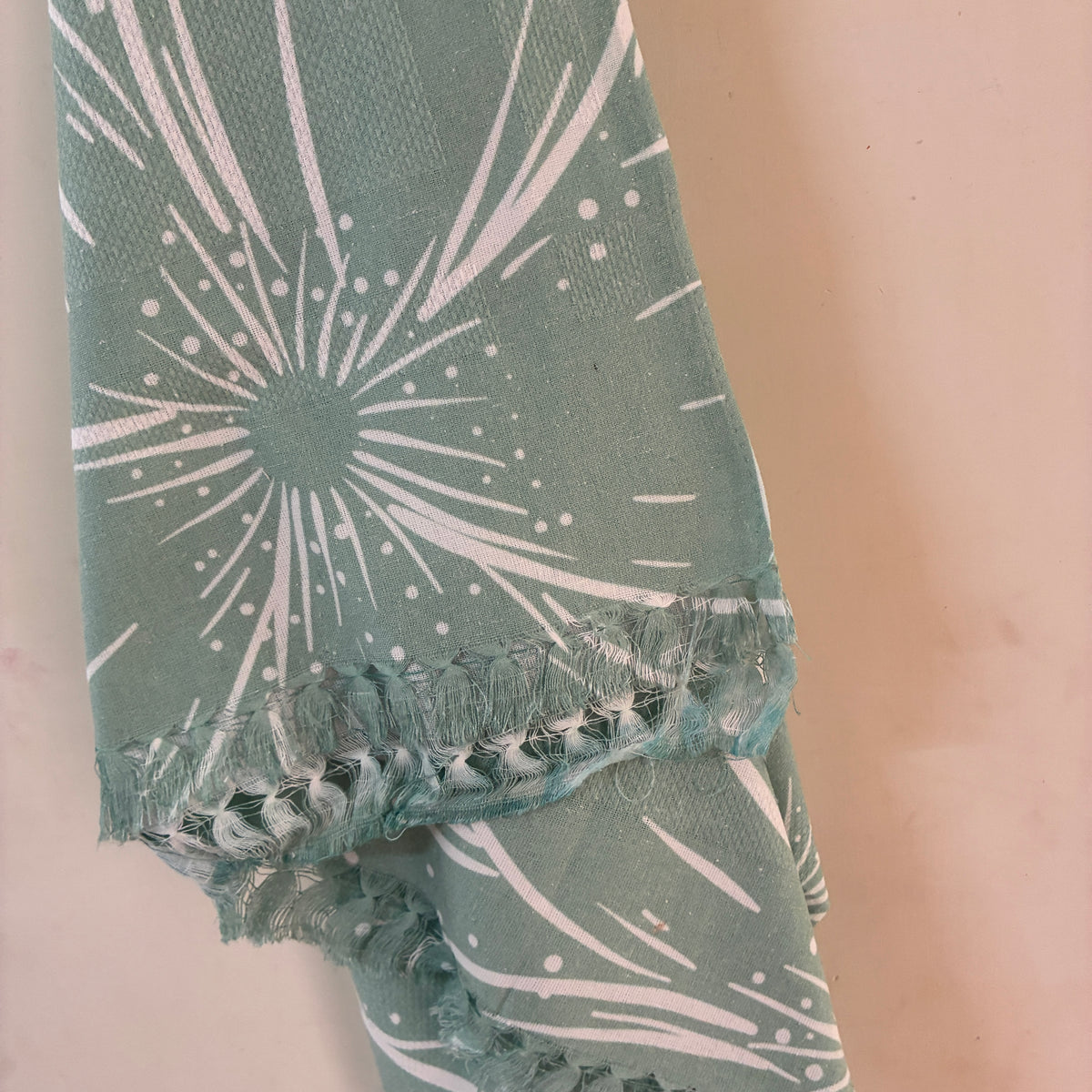 Teal Floral printed Cotton Bath Towels