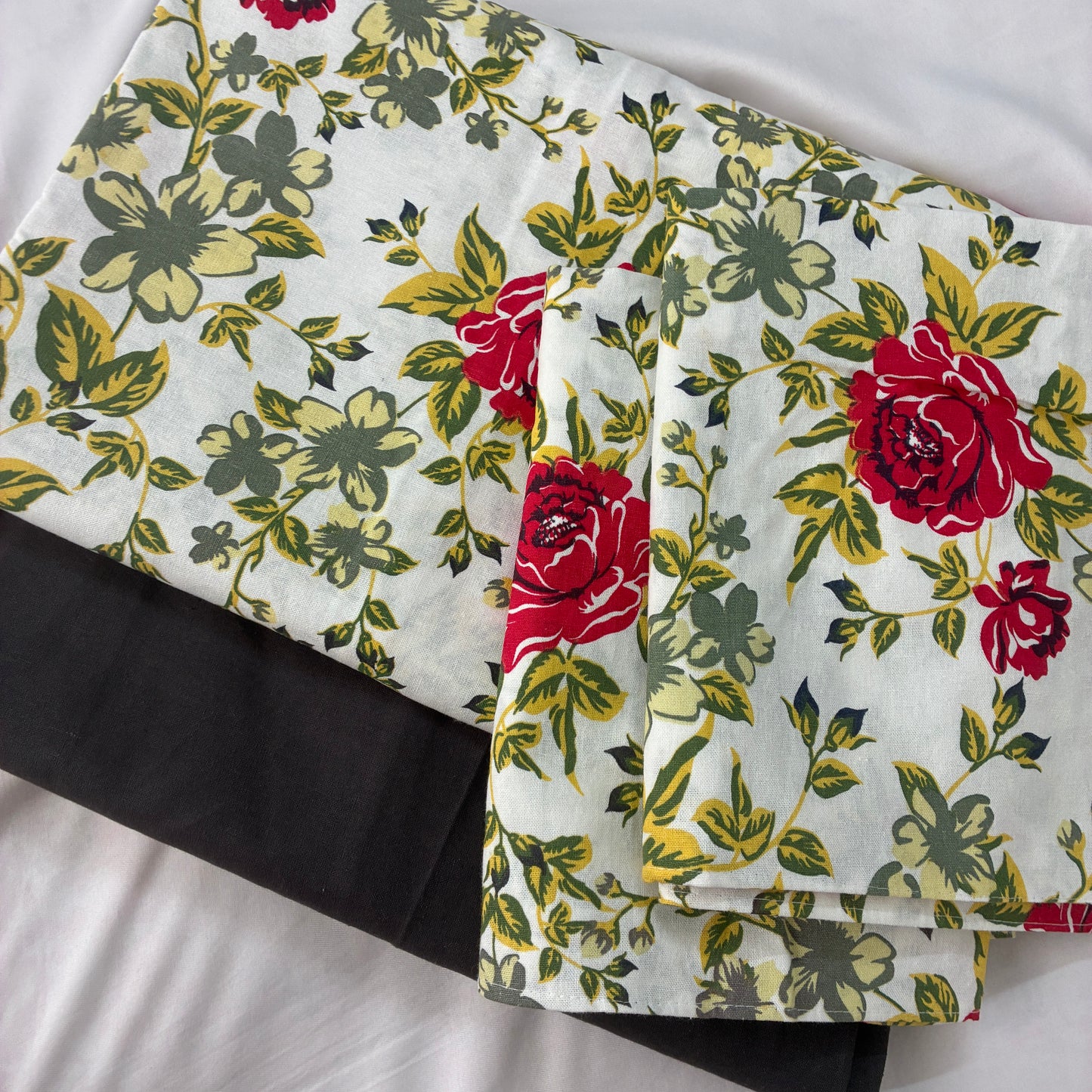 Floral King Size Cotton Bedspread 100x110 in