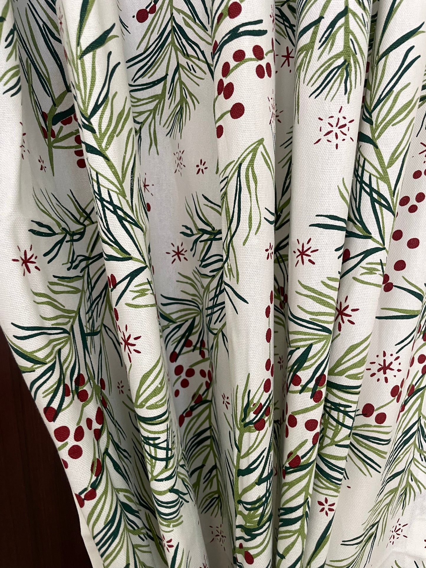 Leaf & Berry Print Cotton Curtains