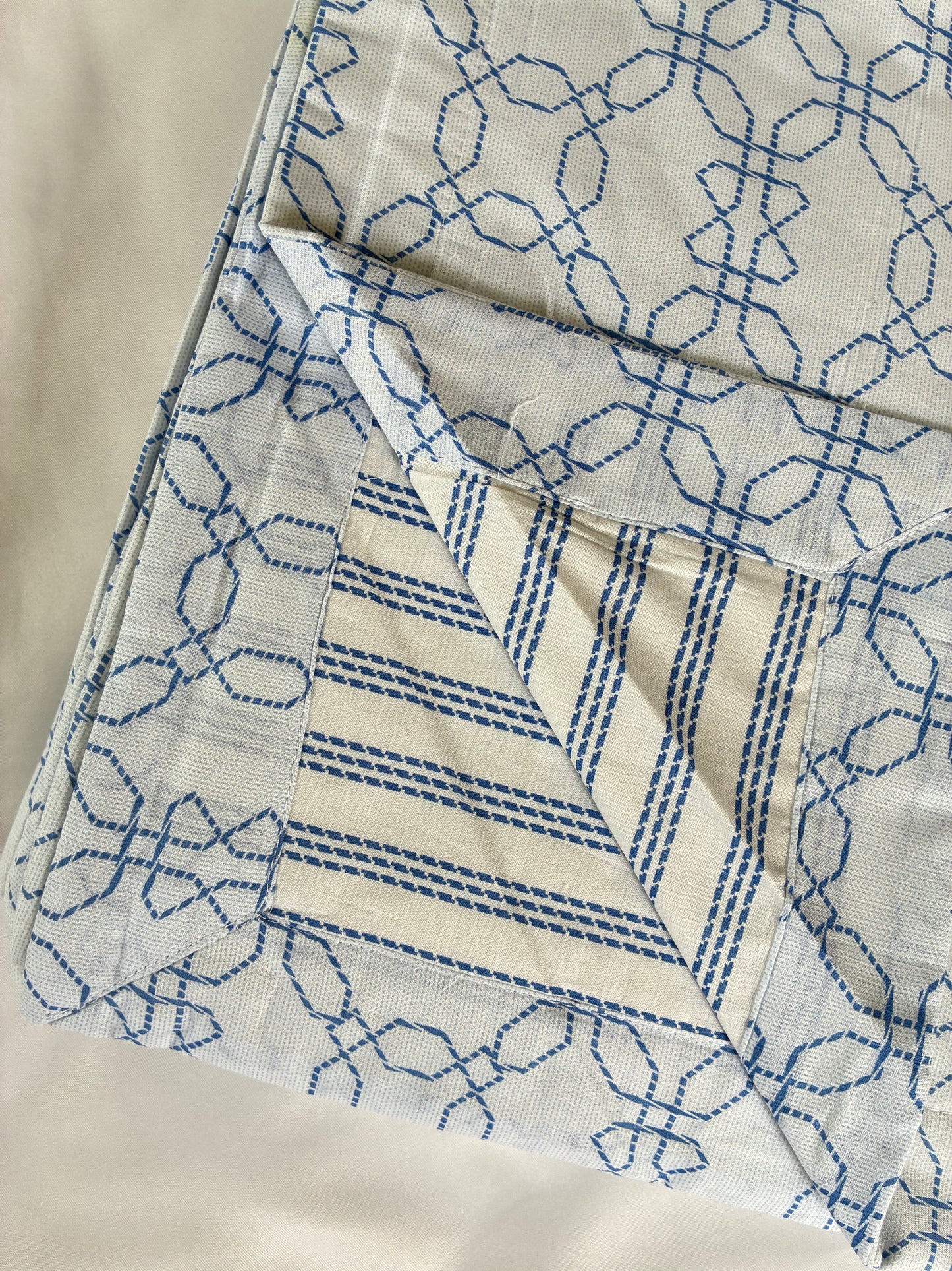 Blue Abstract Cotton Double Size Dohar