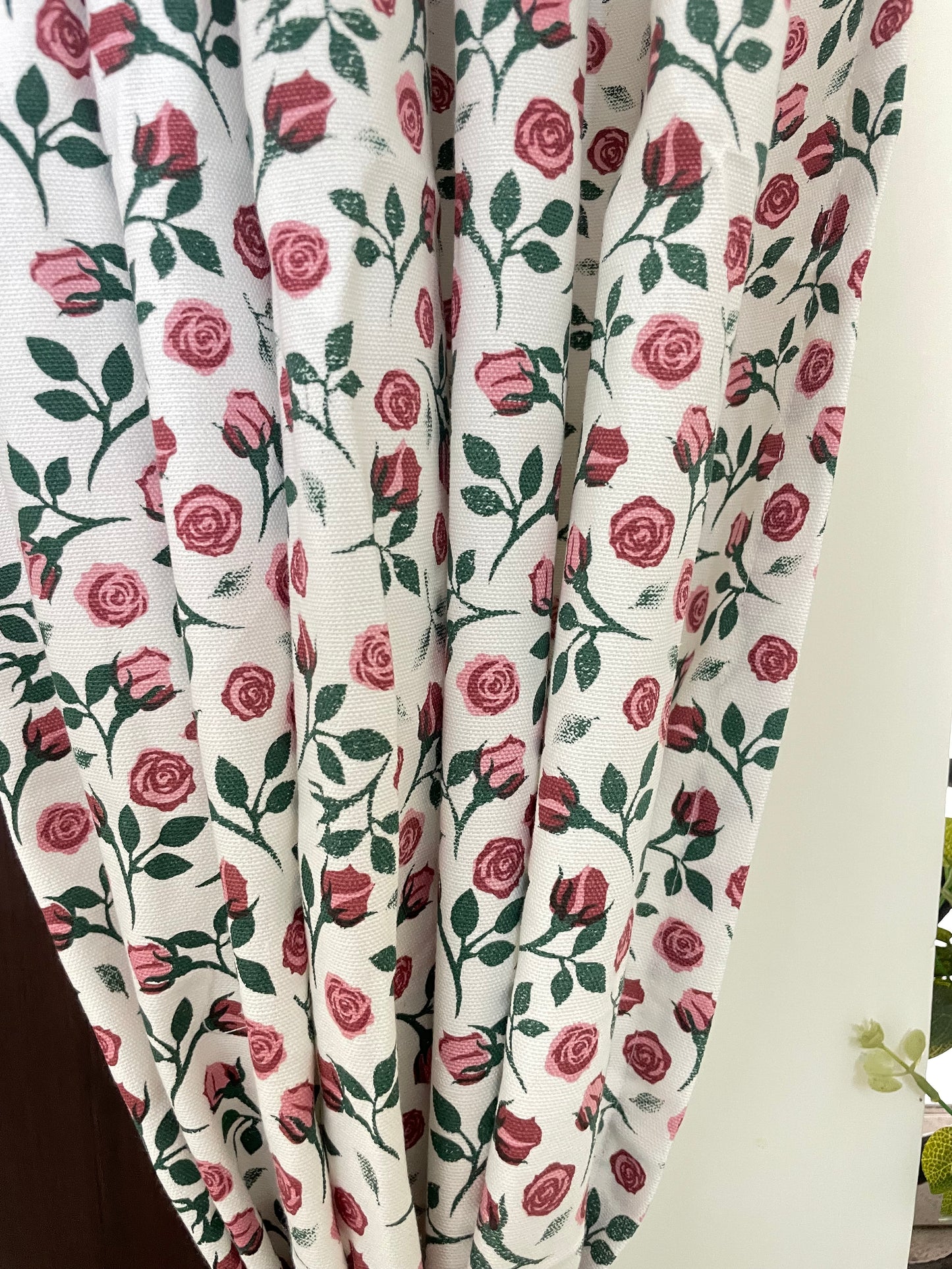 Rose Print Cotton Curtains