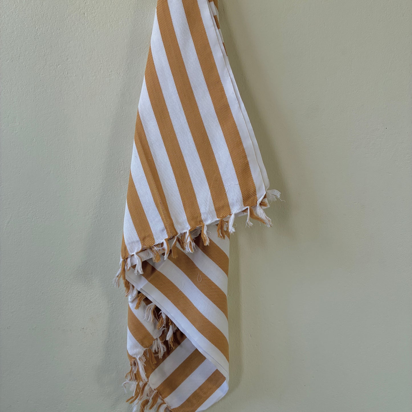 Light Brown Stripes Cotton Bath Towels