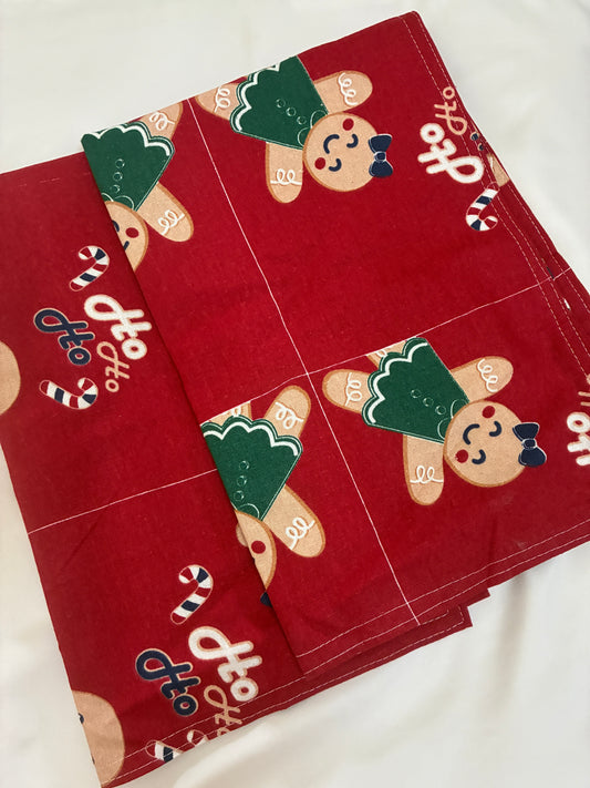 Red Print Cotton Pillow Covers