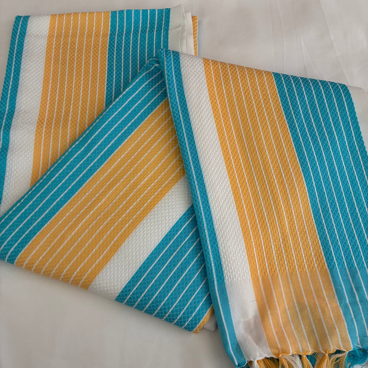 Blue Stripes Extra Long Cotton Bath Towel
