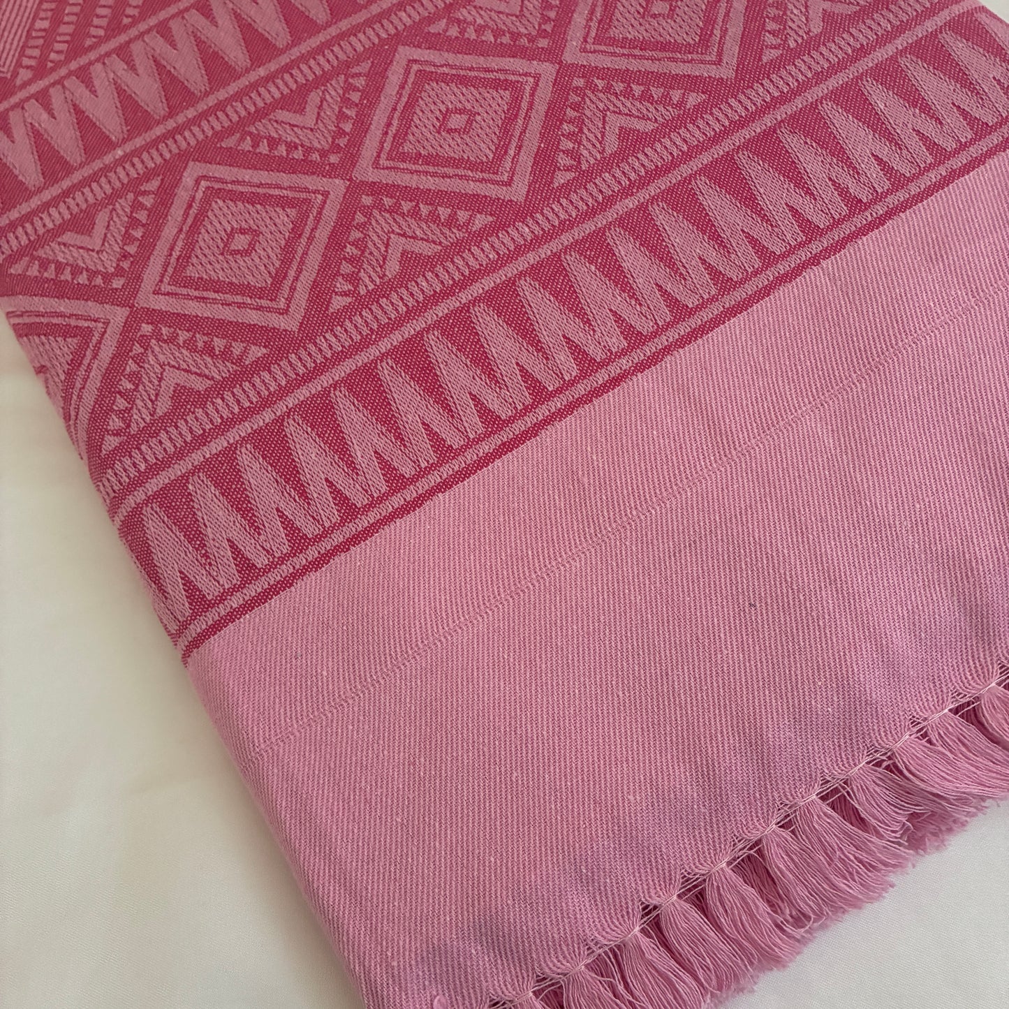 Pink Gemotric Single Size Blanket / Throw