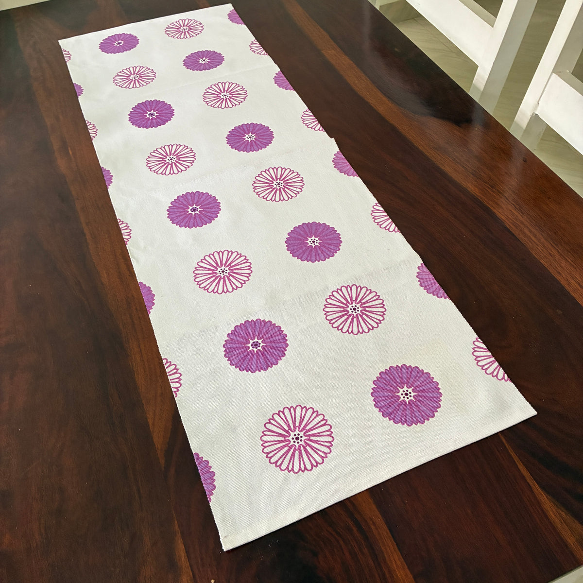 Purple Daisy Table Runner 3 ft long