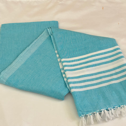 Blue Extra Long Cotton Bath Towel