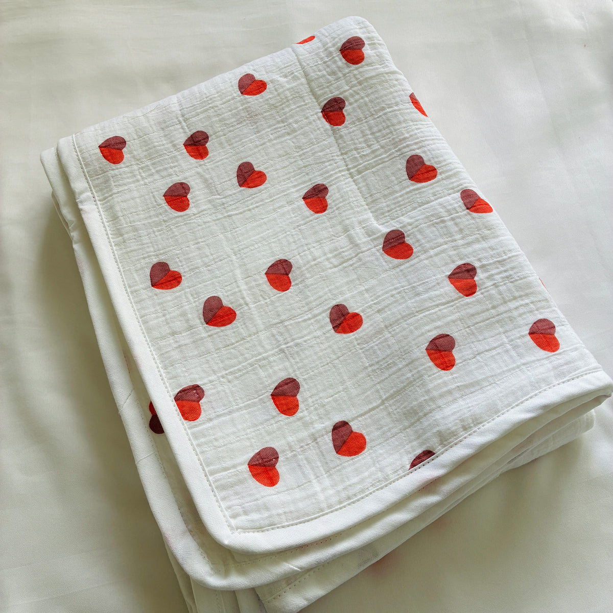 Hearts Muslin Blanket/ Dohar