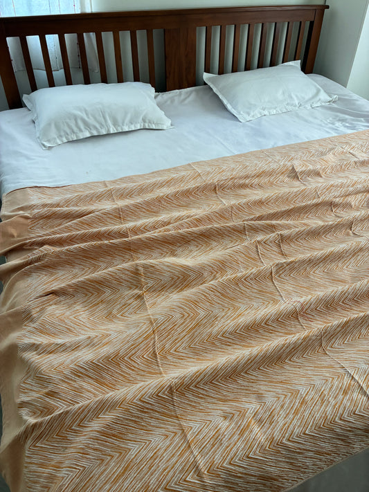 Yellow Dual Tone Cotton  Blanket/ Throw