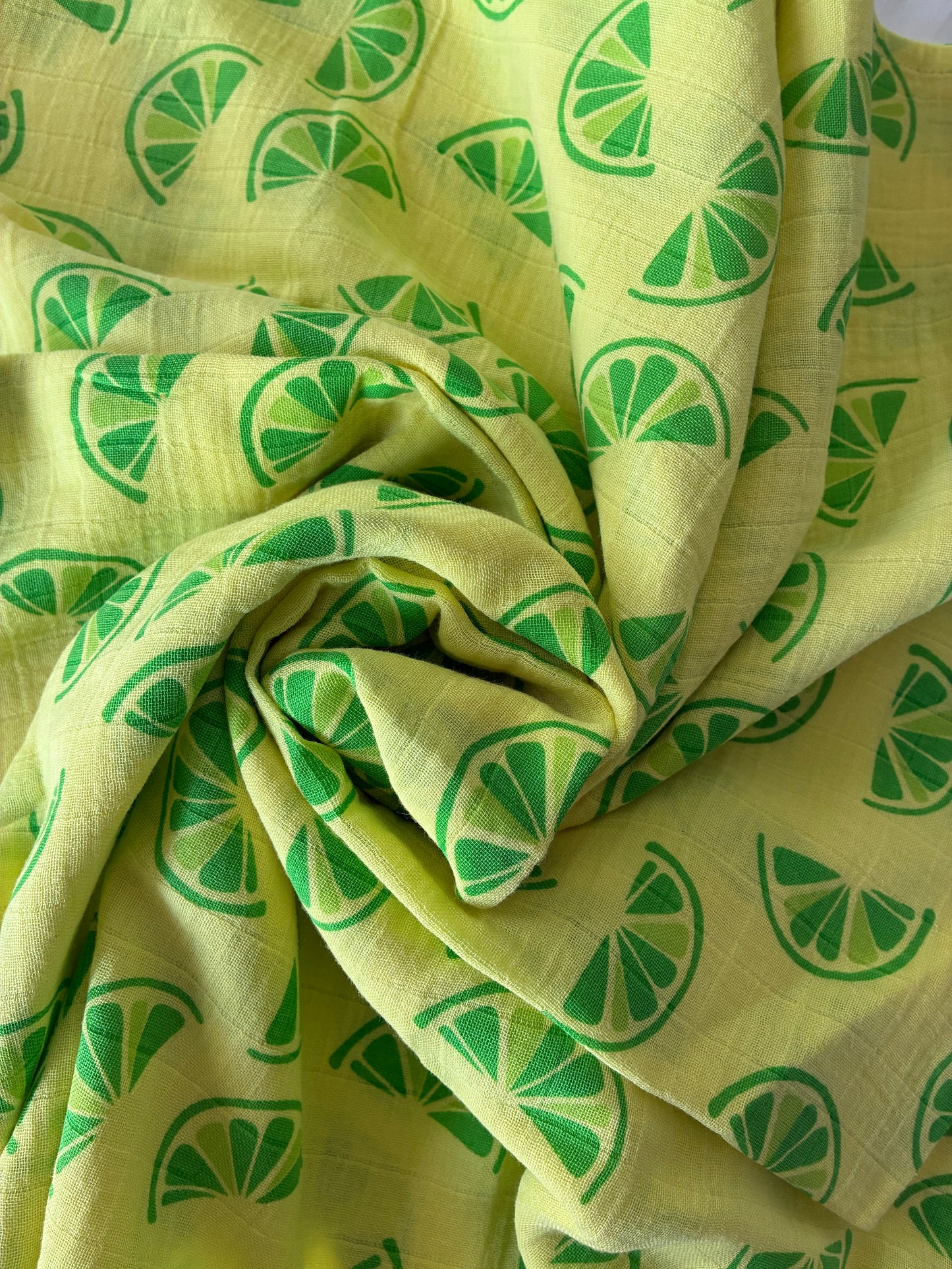 Yellow Lime Muslin Bath Towel