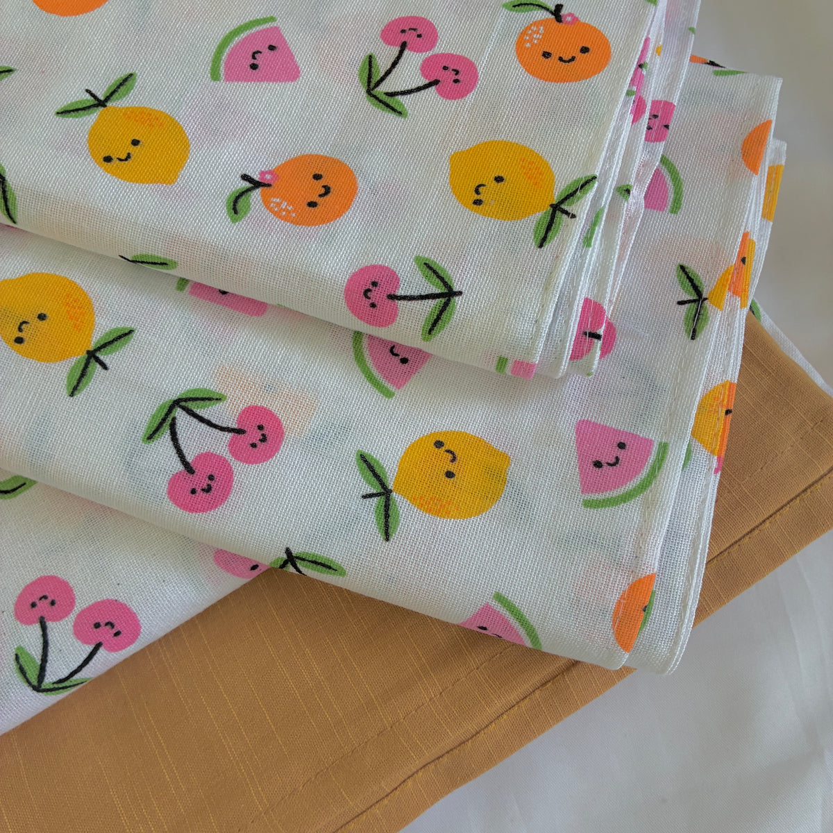 Fruits King Size Cotton Bedspread 100x110 inches