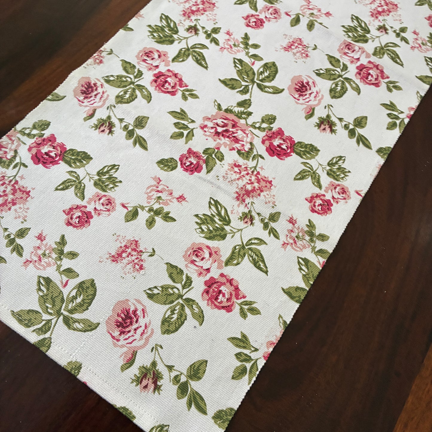 Pink Rose Table Runner 3 ft long