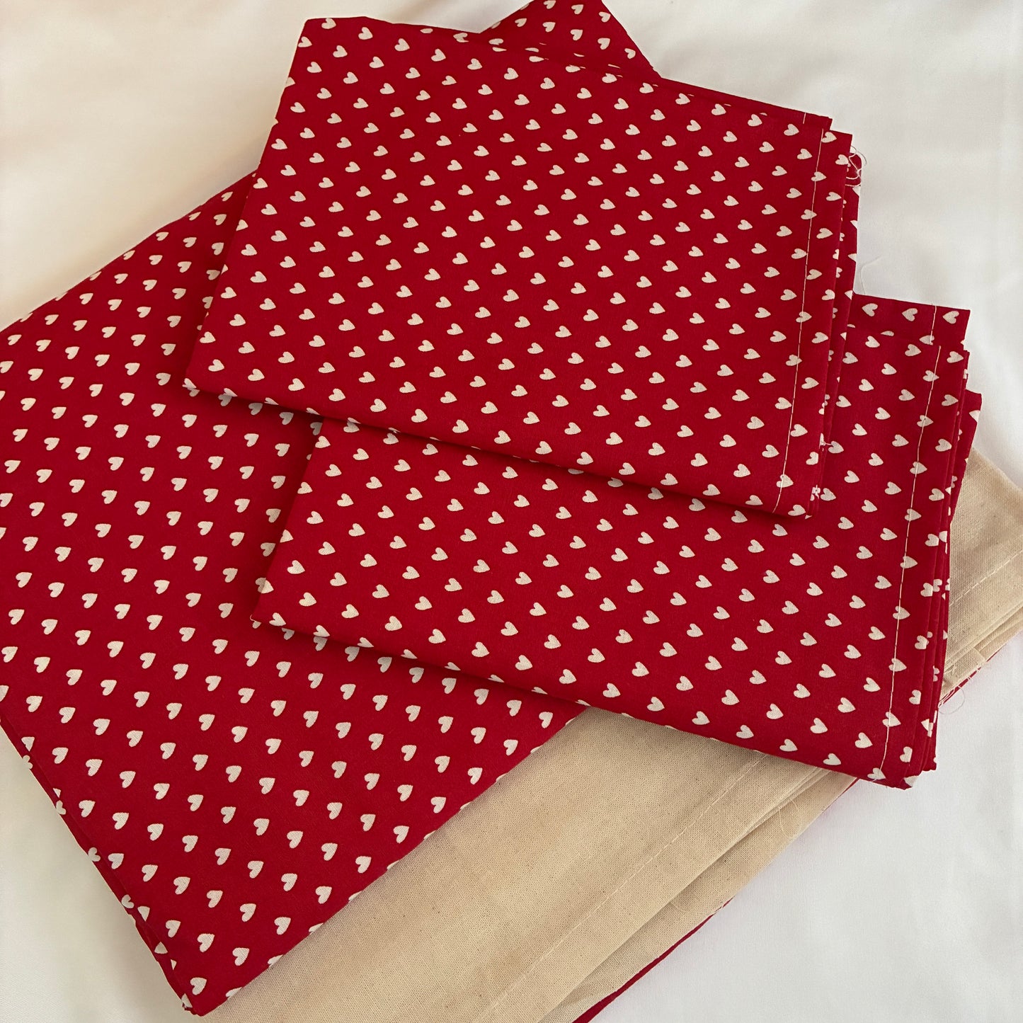Red Polka King Size Cotton Bedspread 100x110 inches (2 pillow covers)