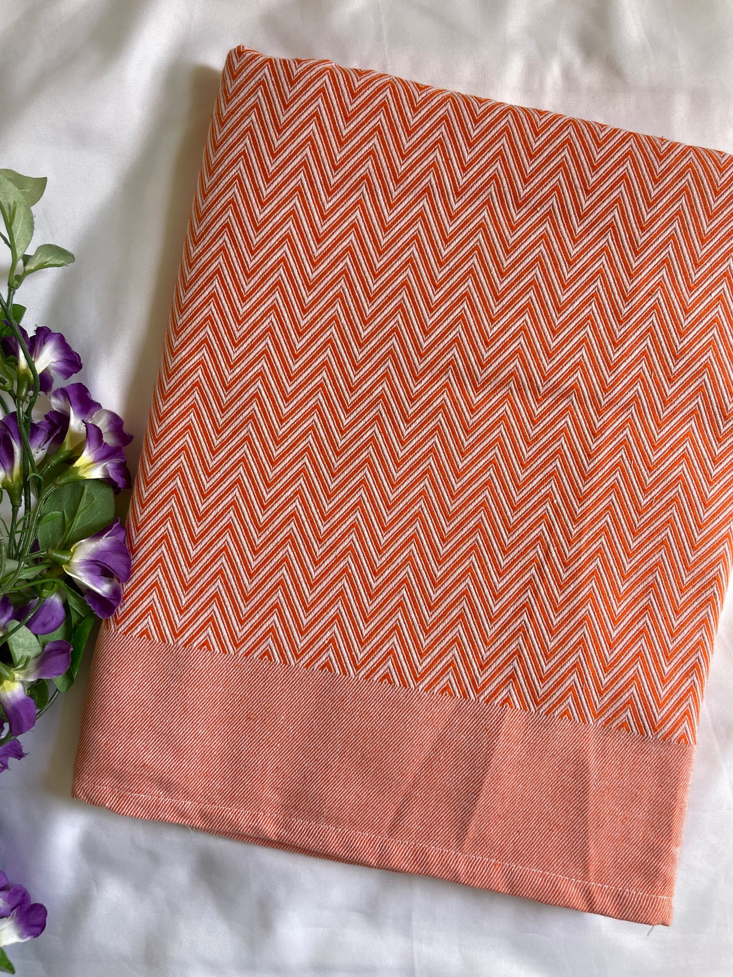 Orange Zigzag Blanket / Throw