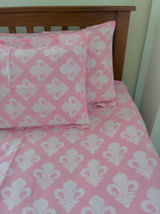 Premium Pink Motif King Size Bedspread 108 x 108 in