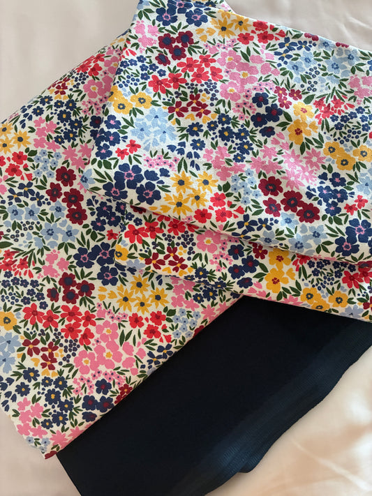 Tiny Florals King Size Cotton Bedspread 100x110 in