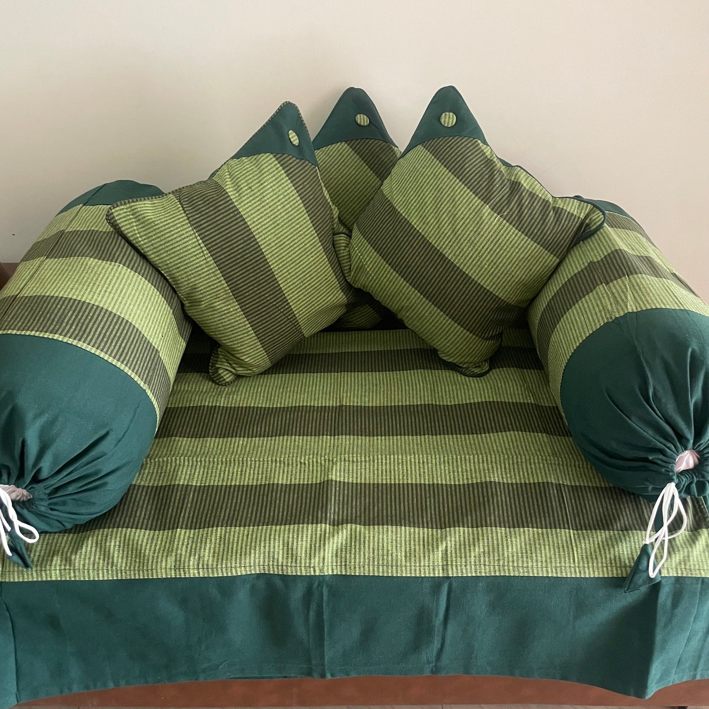 Green Stripes Diwan Set