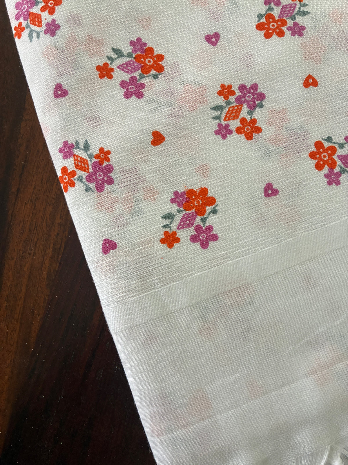 White floral Cotton Bath Towels